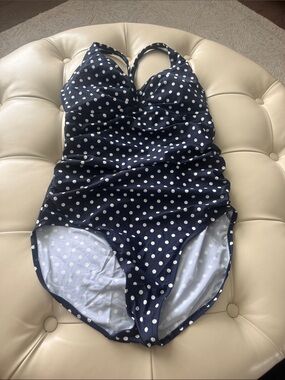 Navy Polka Dot women’s One-Piece Swimsuit